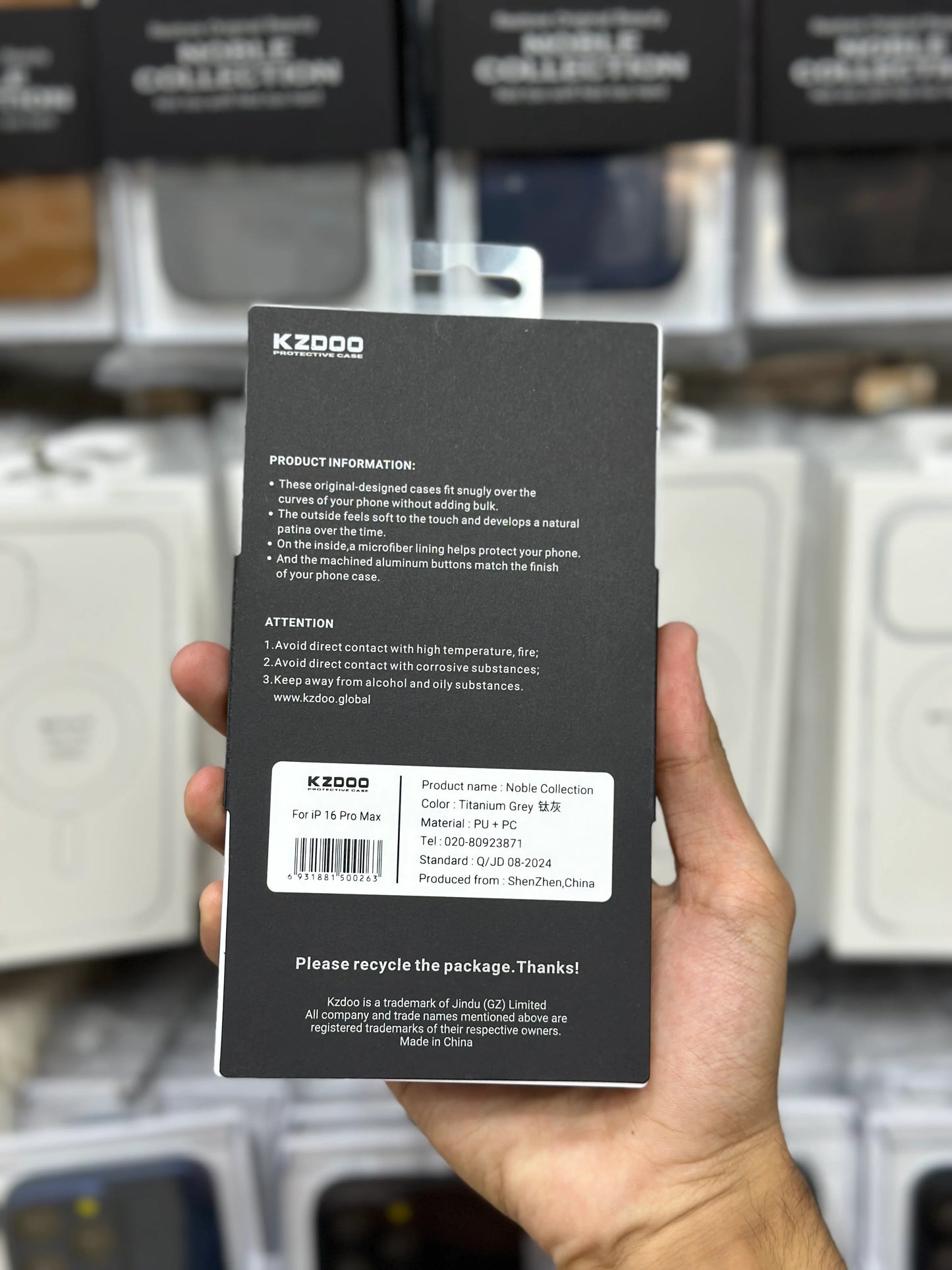 KZDOO Natural Titanium Leather Noble- Iphone 15, 16 Series
