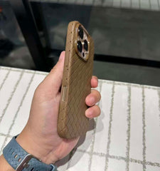 Desert Titanium Woven Leather Case