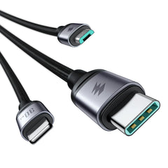 30W 3-in-1 Fast Charging Cable ( Type-C To L+C+M ) 1.2M Black
