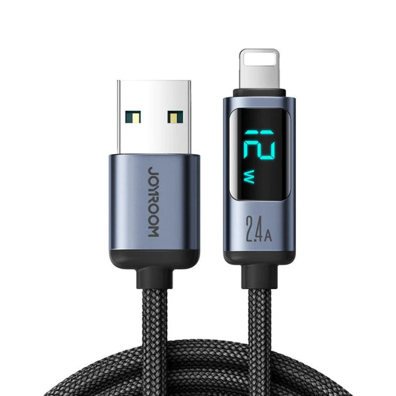 Joyroom S-AL012A16 2.4A USB to Lightning LED Display Fast Charging Data Cable 1.2M