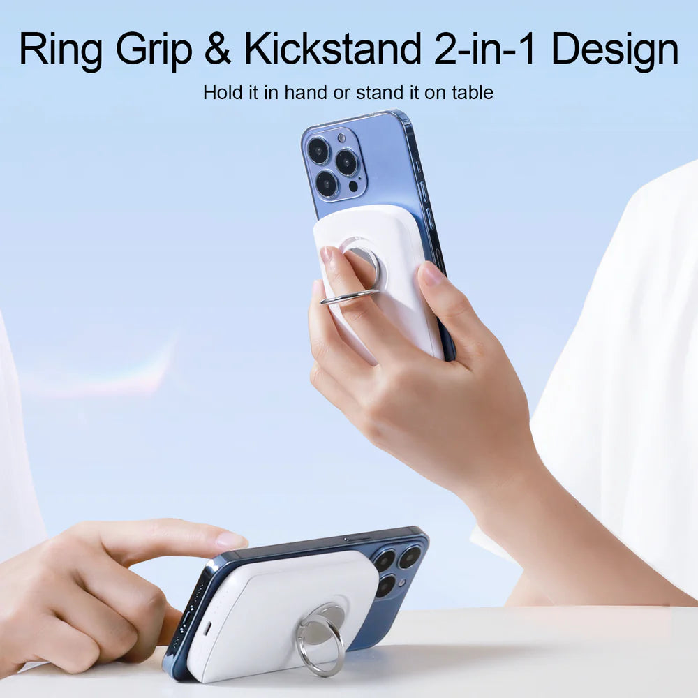 JOYROOM JR-W030 20W Magnetic Wireless Power Bank with Ring Holder 6000mAh at TechXpress