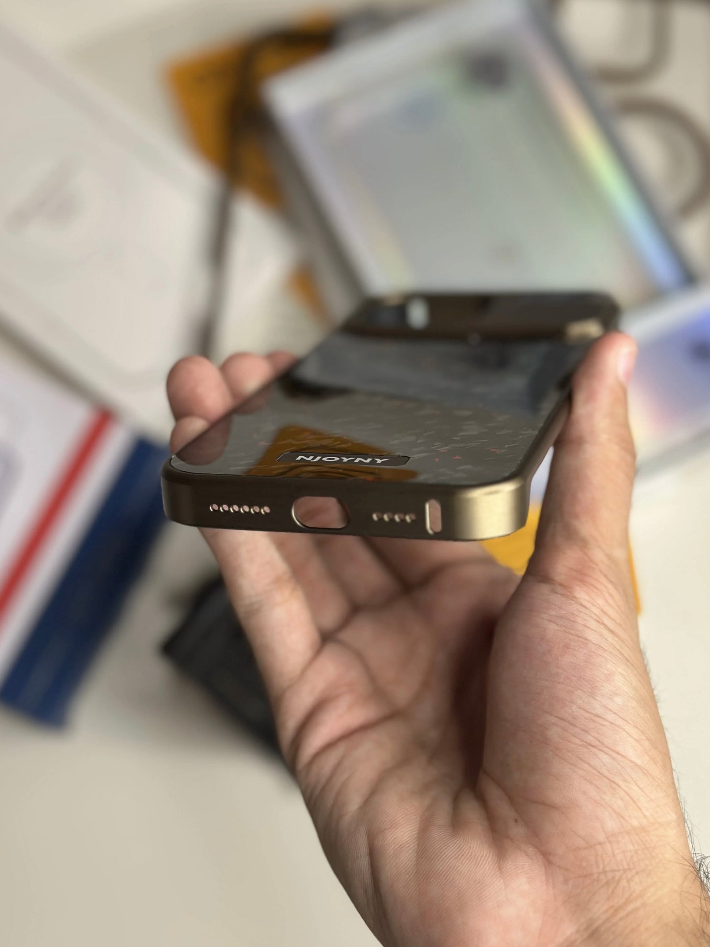 Premium Metallic Carbon Case