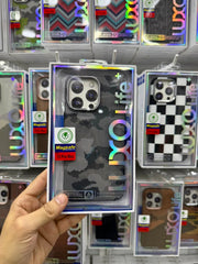 Luxo Life Case- Black & Grey Camo
