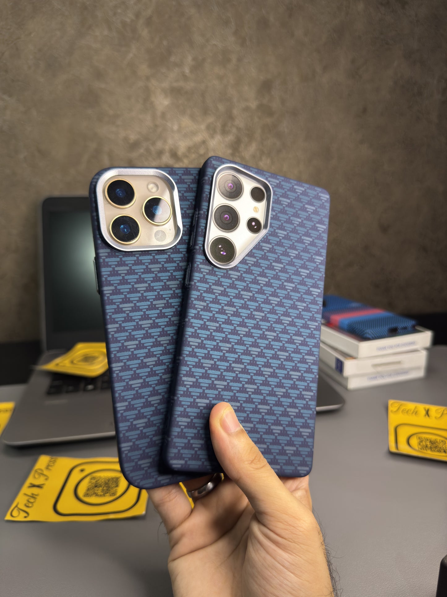 Luxo Life Case-Blue Triangled-Samsung Series
