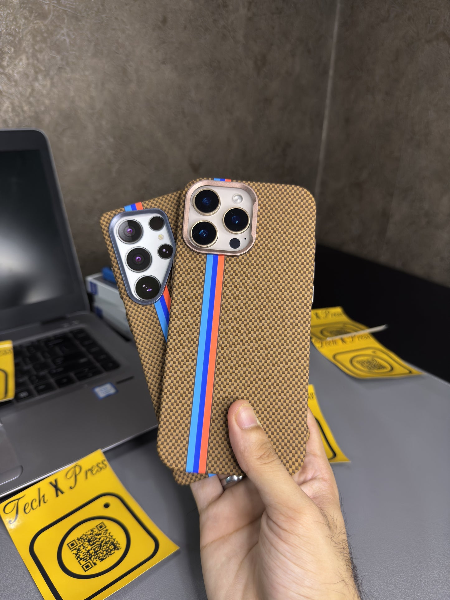 Luxo Life Case- Desert Red Striped-16 Pro Max