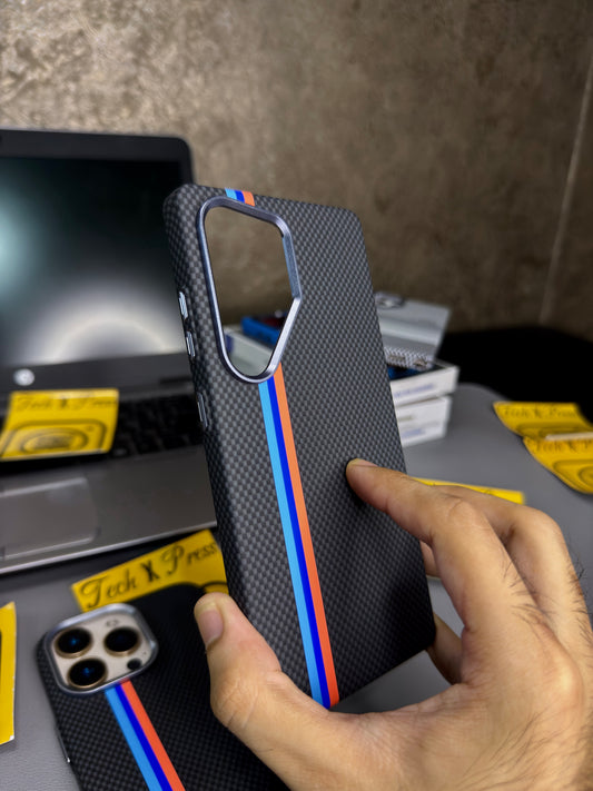 Luxo Life Case- Black Red Striped-Samsung Series