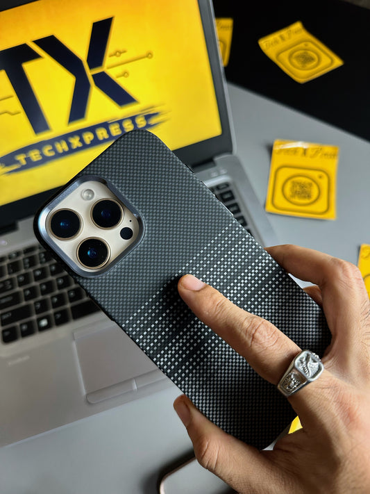 Luxo Life Case- Black Grey Lined-16 Pro Max