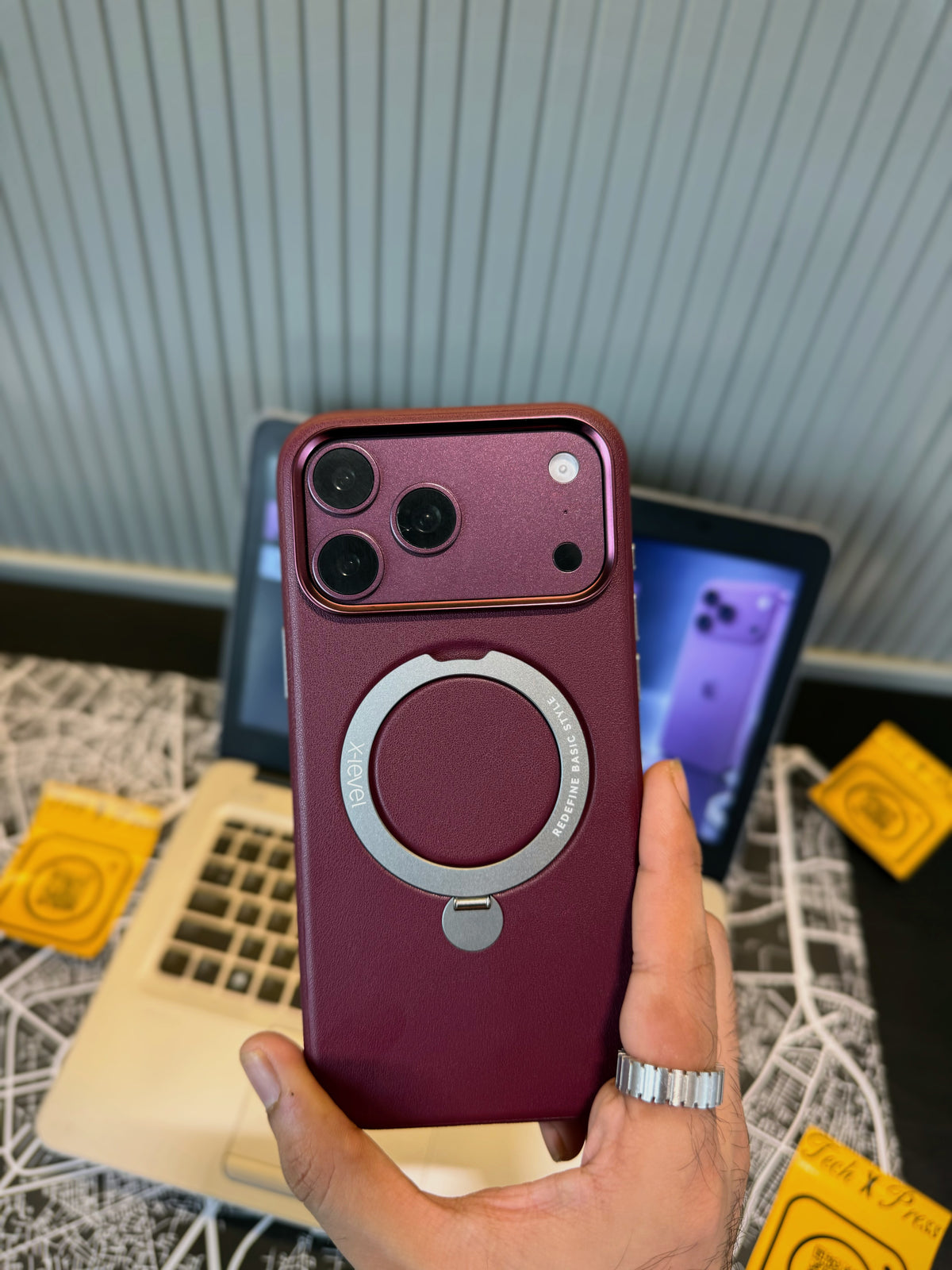 X-Level Leather With Stand Case-18 Series