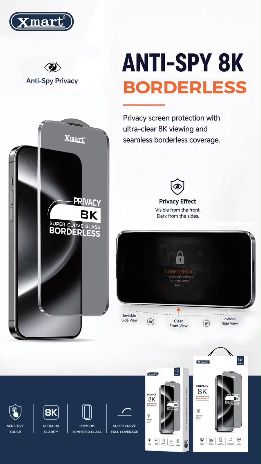 Xmart 8K Borderless Curved Glass