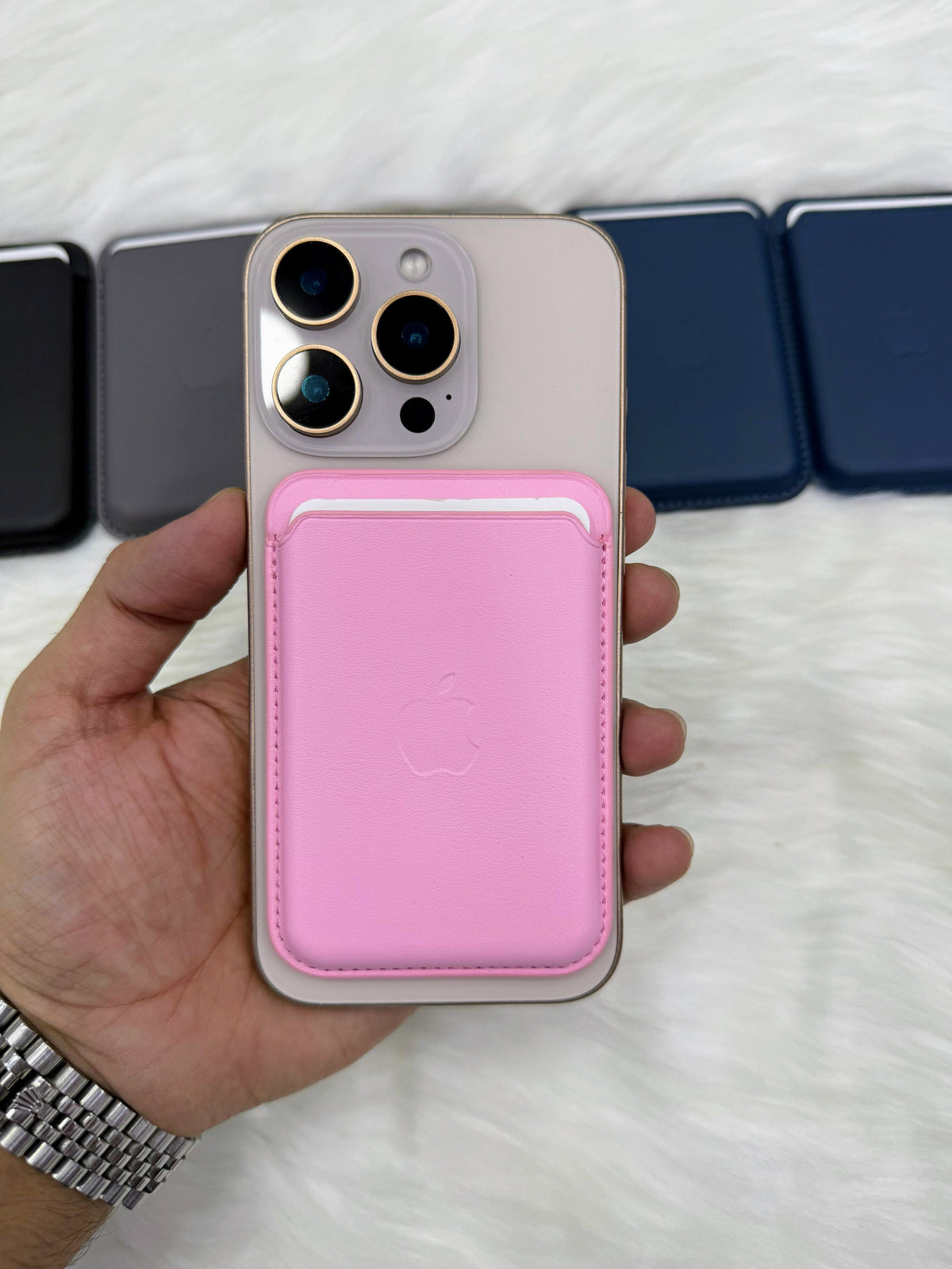 Pink Apple Leather MagSafe Wallet