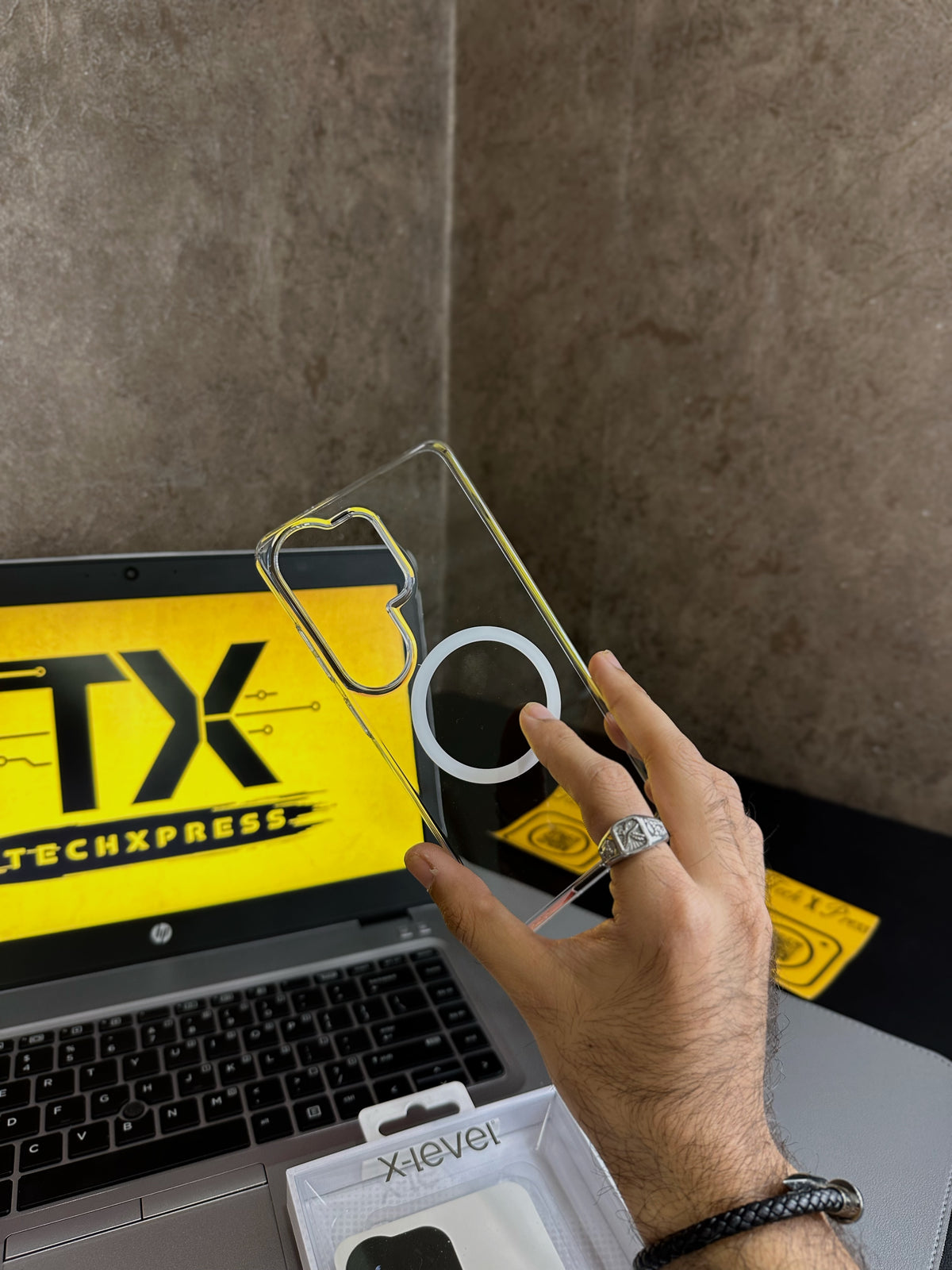 X Level Sparkling Transparent Case-S26 Ultra