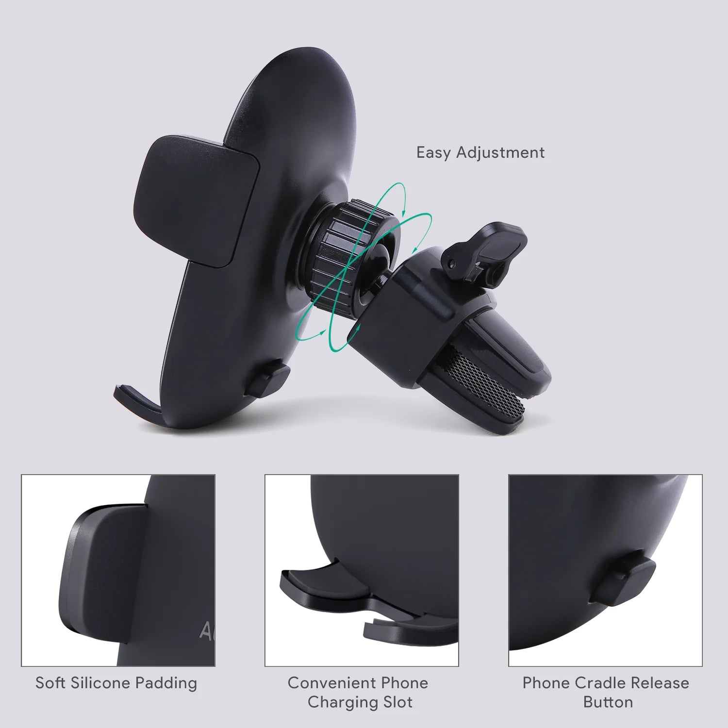Aukey HDC48 Car Air Vent Phone Holder Strong Suction Easy One Touch Lock/Release