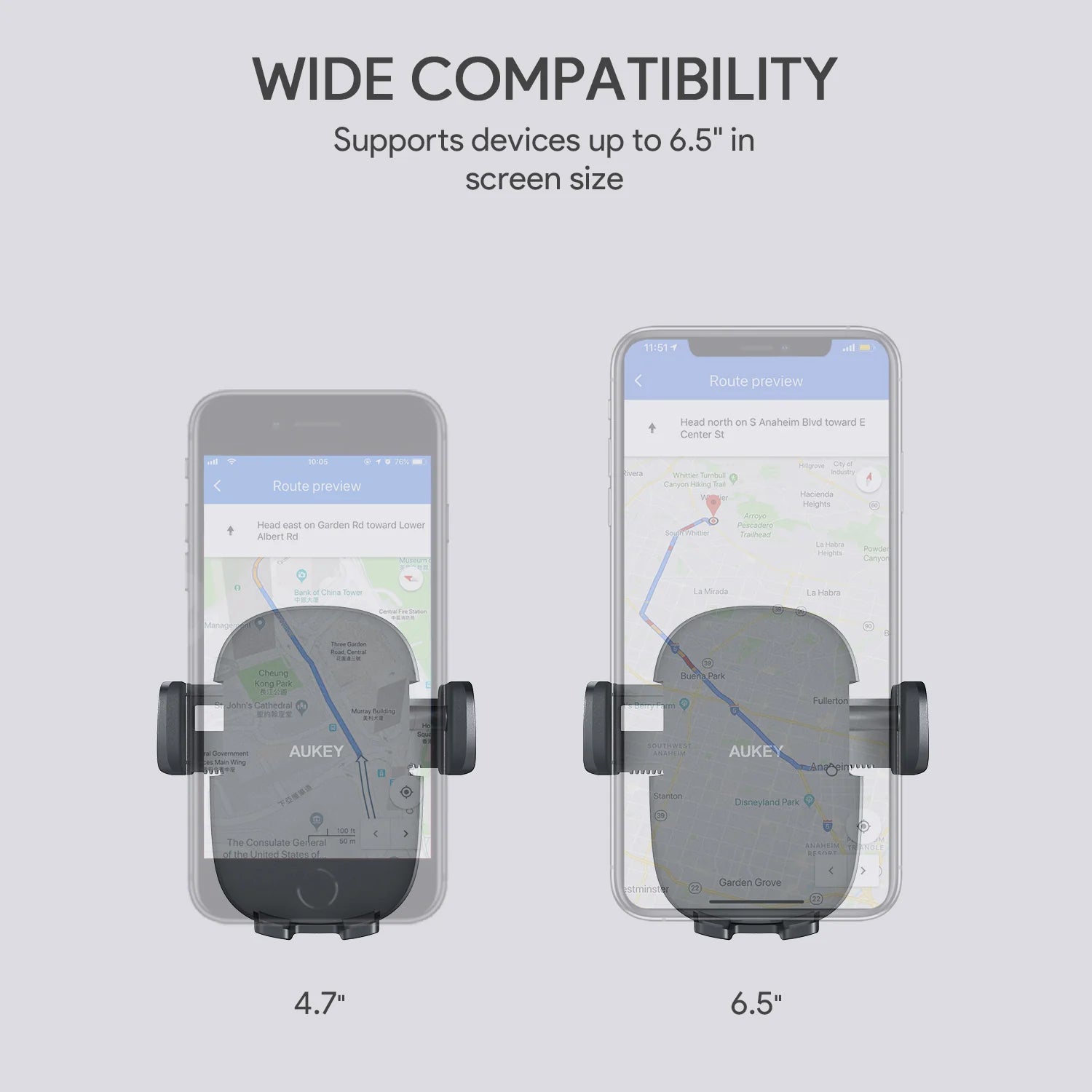Aukey HDC48 Car Air Vent Phone Holder Strong Suction Easy One Touch Lock/Release