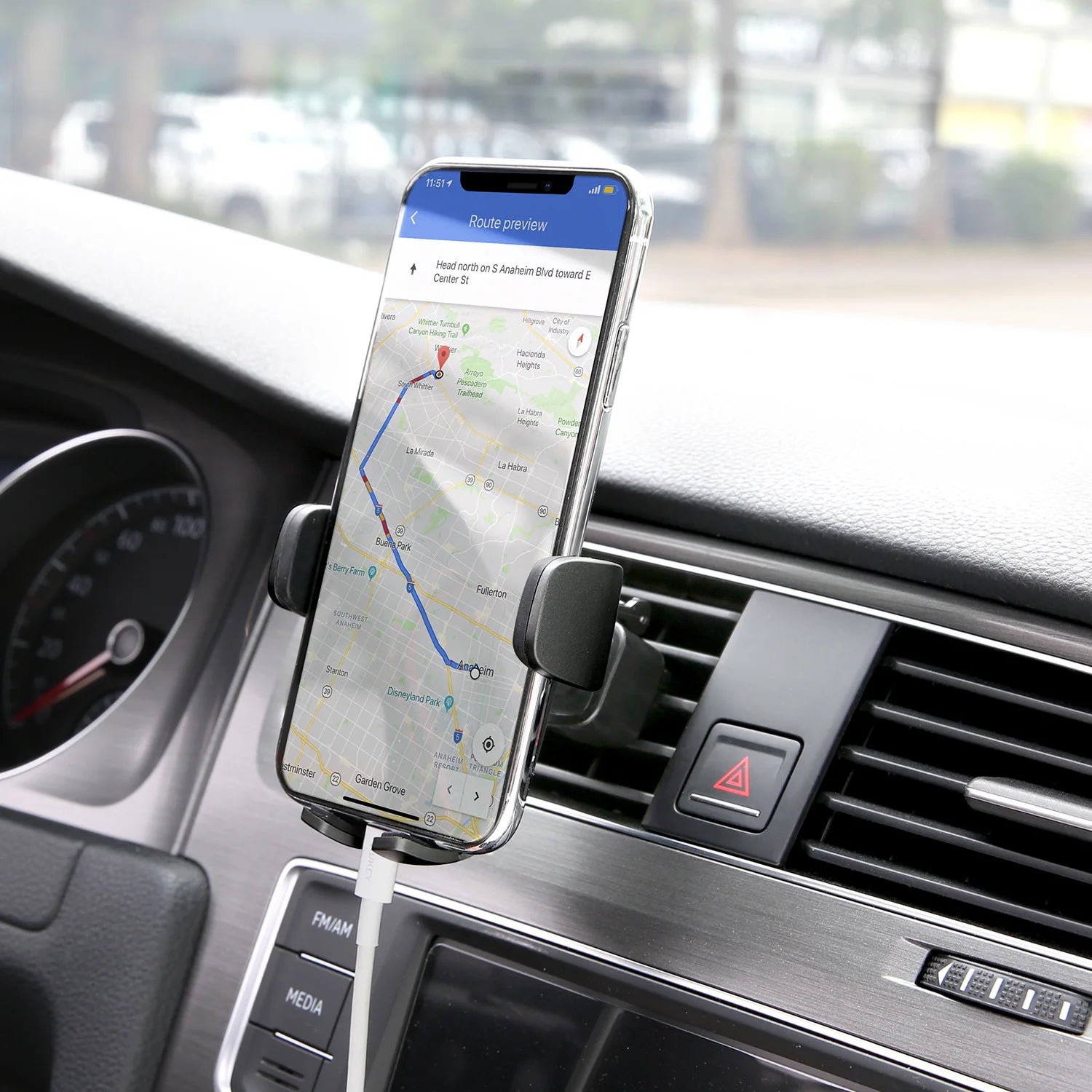 Aukey HDC48 Car Air Vent Phone Holder Strong Suction Easy One Touch Lock/Release