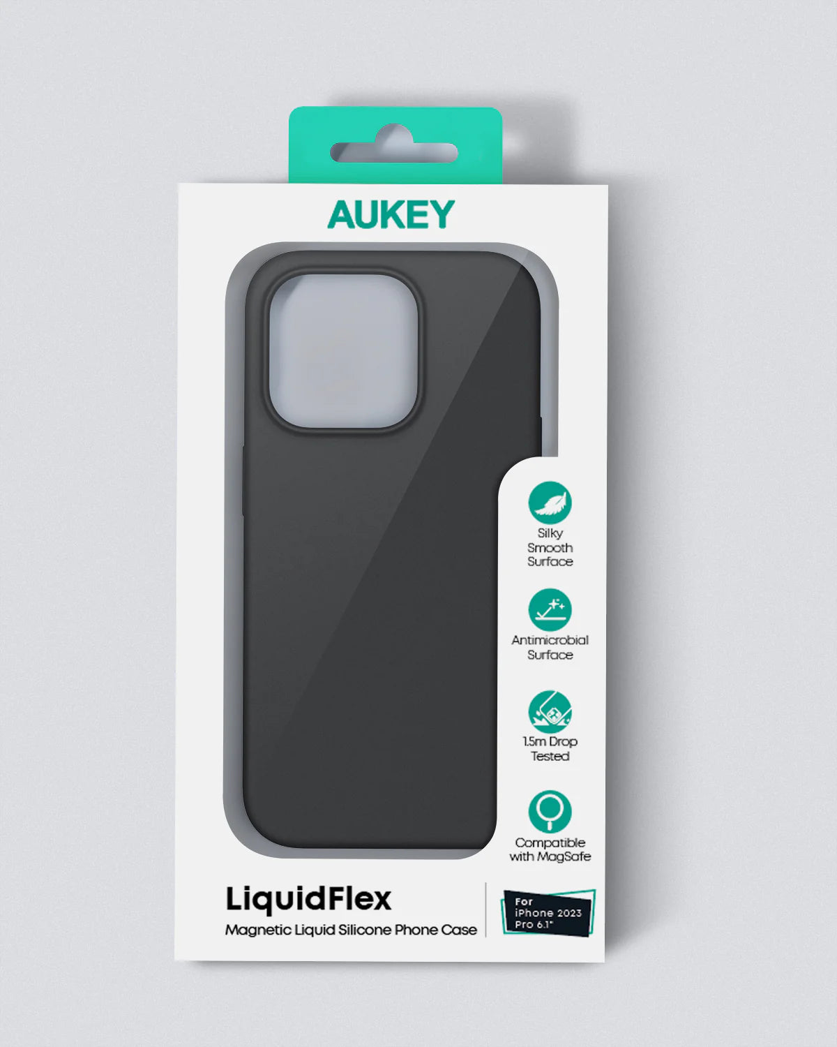 Aukey PC-GJ10C Iphone Silicone Magnetic Liquid MagSafe Phone Case-Midnight
