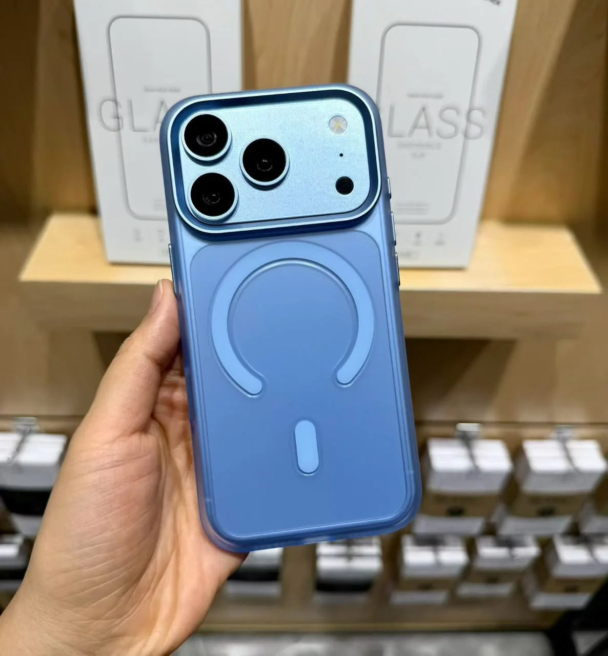 Kzdoo Glacier Blue Matt Guard Magsafe Case-18 Series